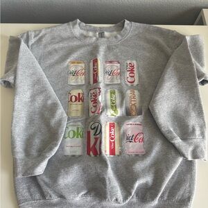 Coca Cola Gray Crewneck Sweater with Vintage Design